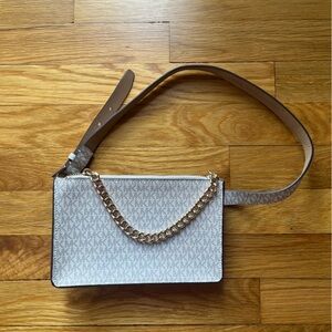Michael Kors Cream and Gray Belt Bag